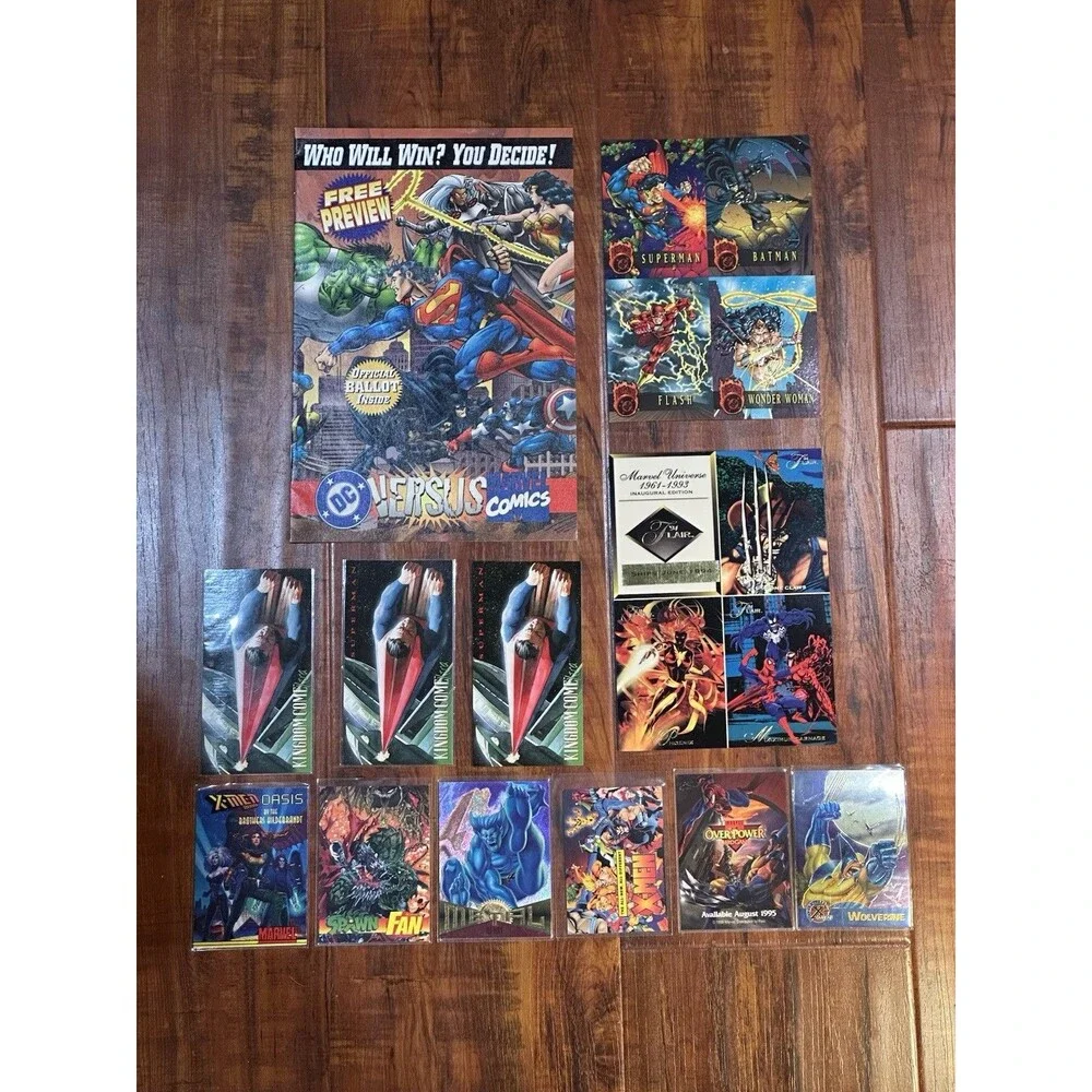 Lot of (12) Marvel DC Trading Promo Cards Batman Superman X-Men Spider-Man +